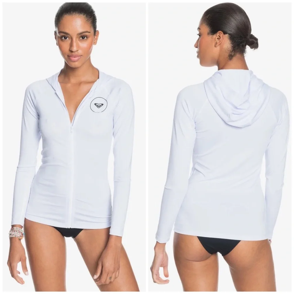 Roxy Essentials Hoodie Lycra Rashguard - Picture 1 of 6